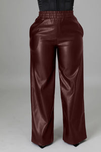 Straight High Waist PU Pants - Veira Trending Shop