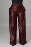 Straight High Waist PU Pants - Veira Trending Shop