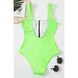 Sexy Zipper One Piece Swimsuit