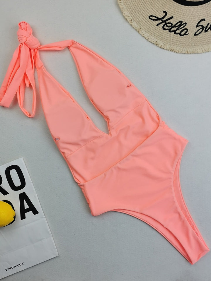 Sexy Deep V Backless Swimwear