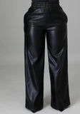 Straight High Waist PU Pants - Veira Trending Shop