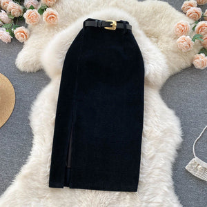 Split A-line Mid Skirt - Veira Trending Shop