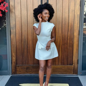 Slim Solid Pockets Mini Dress