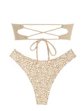 Ruffle Ribbed High Cut Bikini