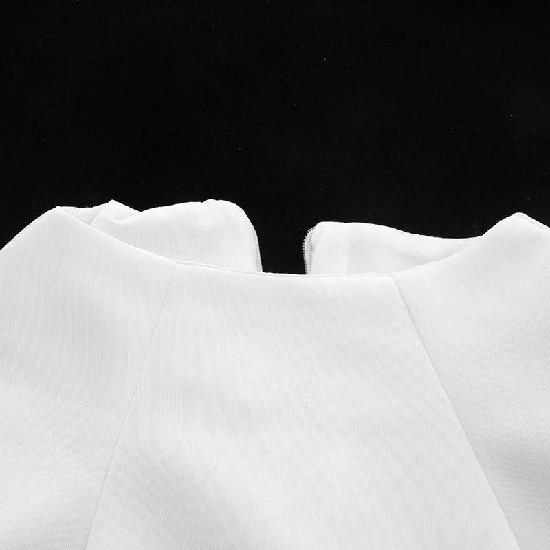 Slim Solid Pockets Mini Dress