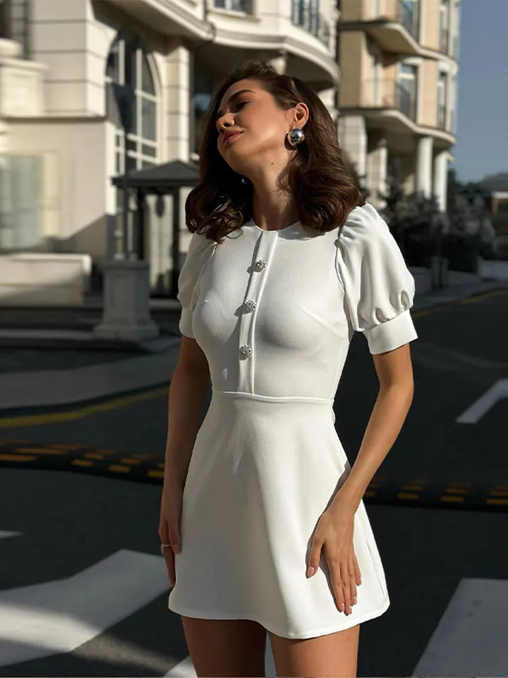 Elegant Doll Collar Slim Mini Dress