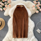 Split A-line Mid Skirt - Veira Trending Shop