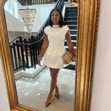 Slim Solid Pockets Mini Dress