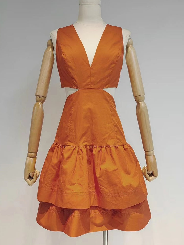 High Waist Cut Out Mini Dress