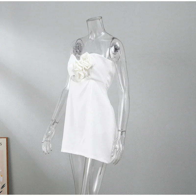 3D Flower Decor Mini Dresses