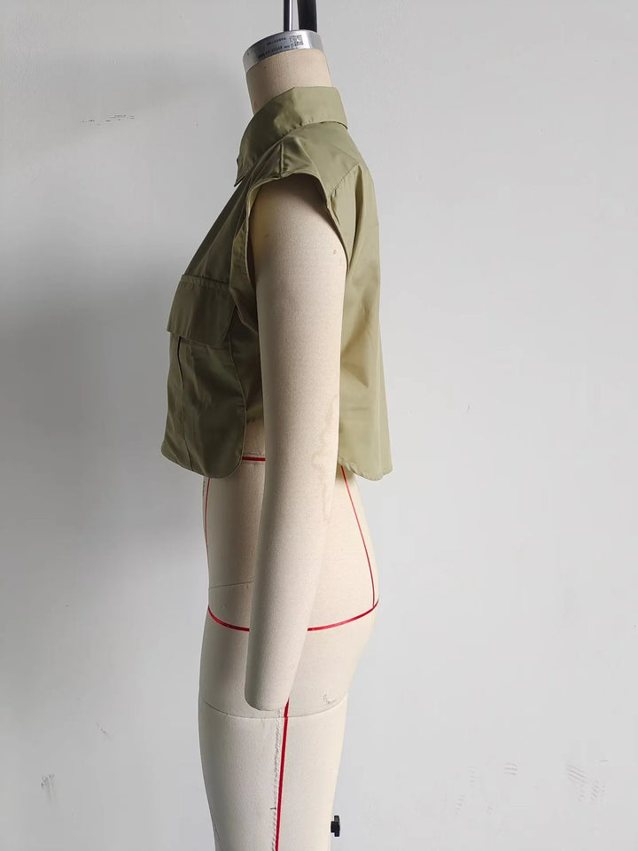 Cropped Sleeveless Shirt