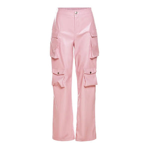 Faux Leather Cargo Pants - Veira Trending Shop