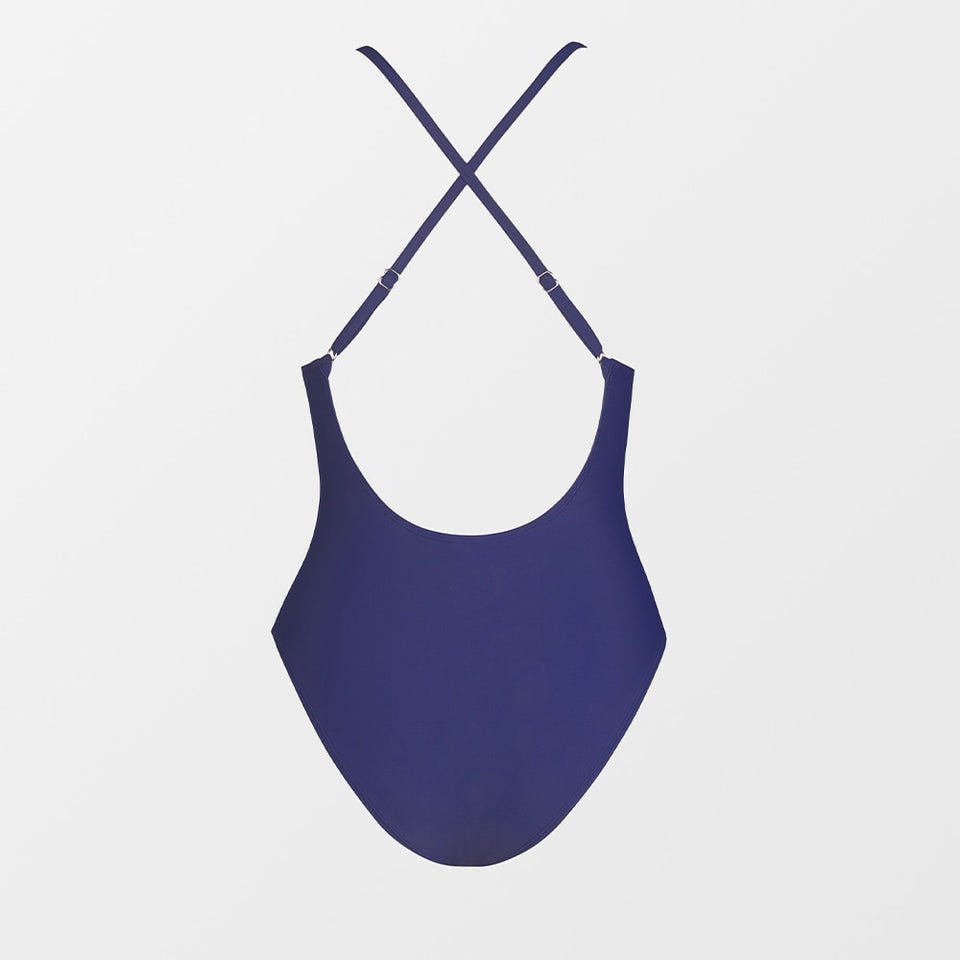 V-Wire Cross Back One-piece Swimsuit