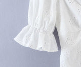 Puff Sleeve White Lace Dress