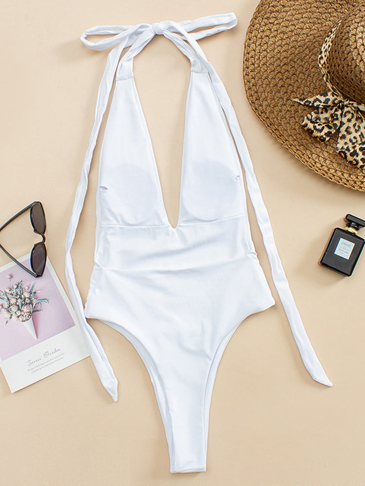 Sexy Deep V Backless Swimwear