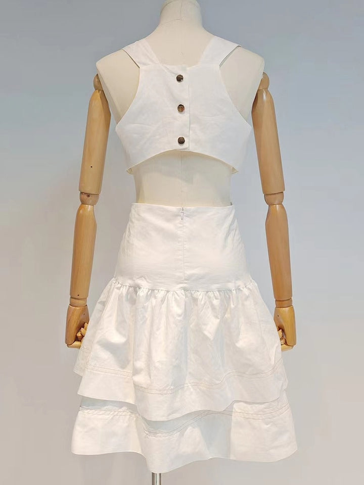 High Waist Cut Out Mini Dress