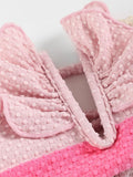 Ruffle Ribbed High Cut Bikini