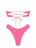 Ruffle Ribbed High Cut Bikini
