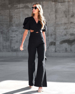 Cutout Wide Legs Jumpsuit - Veira Trending Shop