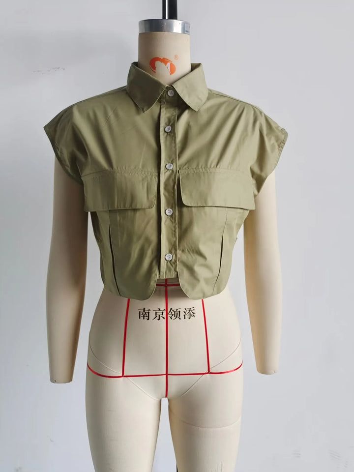 Cropped Sleeveless Shirt