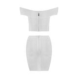 Off Shoulder 2 Pieces Bandage Set - Veira Trending Shop