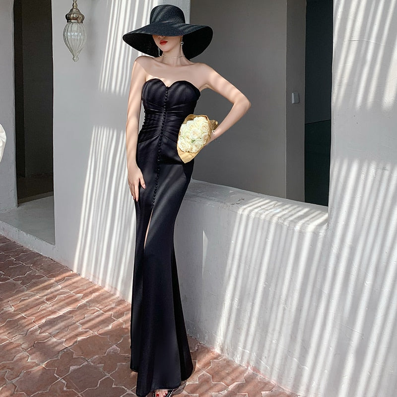 Evening Satin Dress - Veira Trending Shop