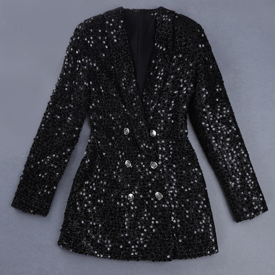 Glitter Sequined Blazer Dress - Veira Trending Shop