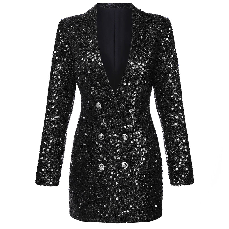 Glitter Sequined Blazer Dress - Veira Trending Shop