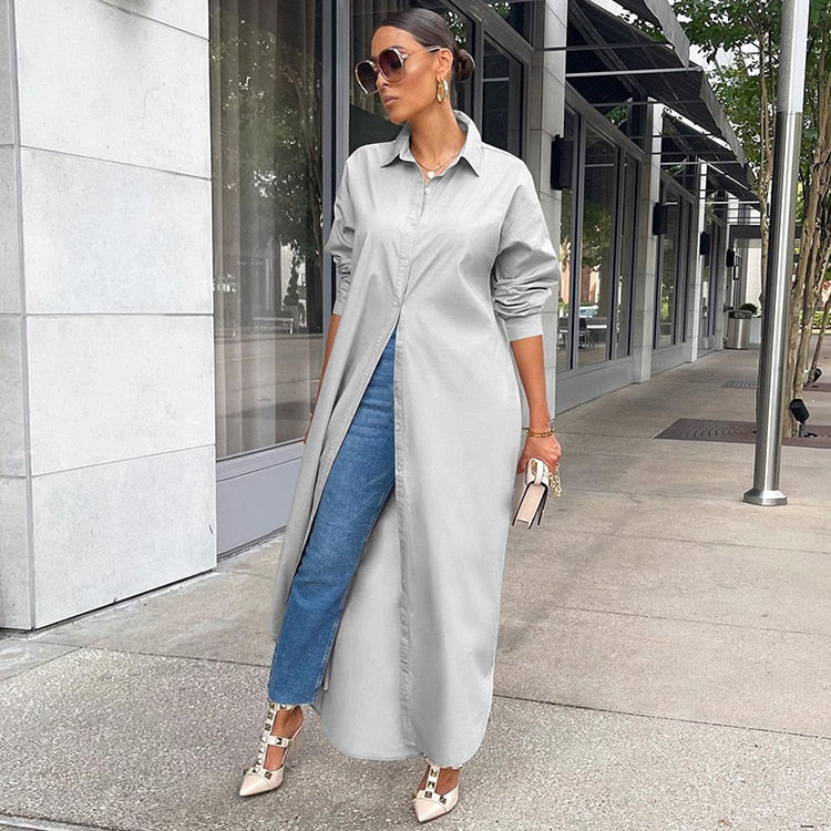 White Shirt Long Dress