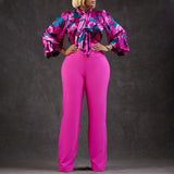 Flower Print  2pcs Pants Set