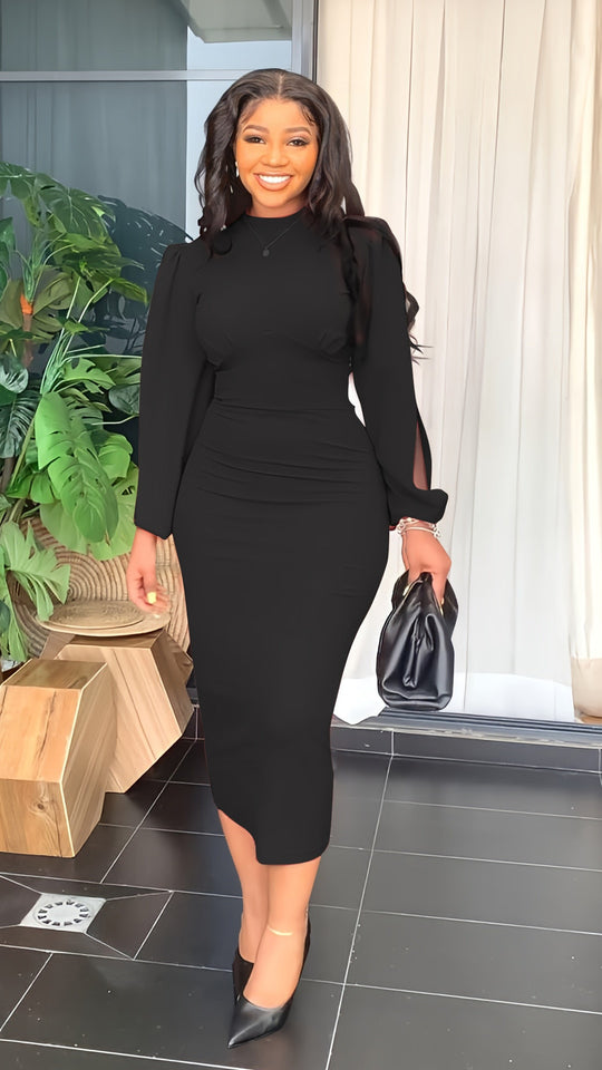 Long Sleeve Casual Dress - Veira Trending Shop