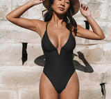 V-Wire Cross Back One-piece Swimsuit