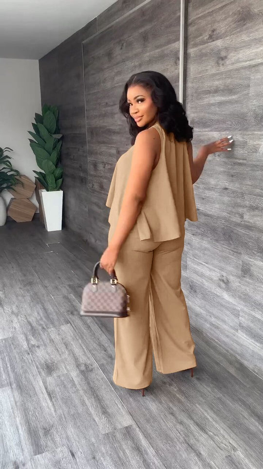 Straight Pants 2pcs Set