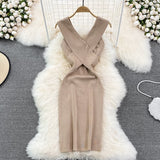 Knit Sleeveless Midi Dress - Veira Trending Shop