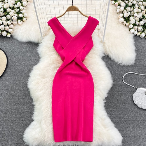 Knit Sleeveless Midi Dress - Veira Trending Shop