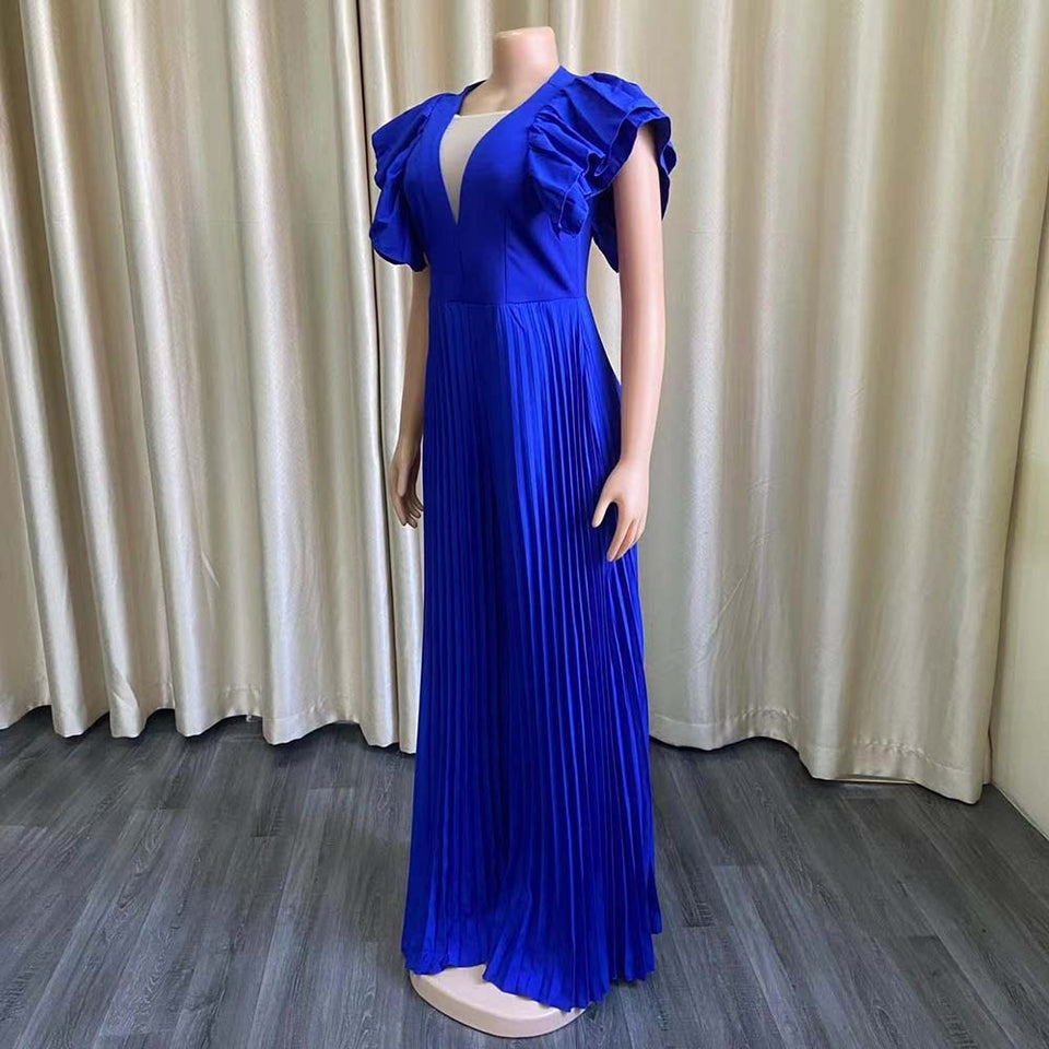 Pleated Maxi Jumpsuit - Veira Trending Shop
