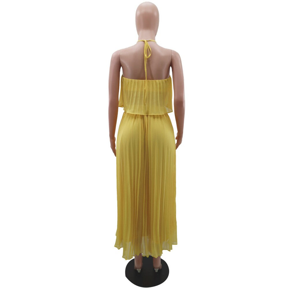 Halter Top + Maxi Skirt 2pcs Set