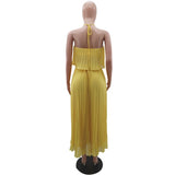 Halter Top + Maxi Skirt 2pcs Set