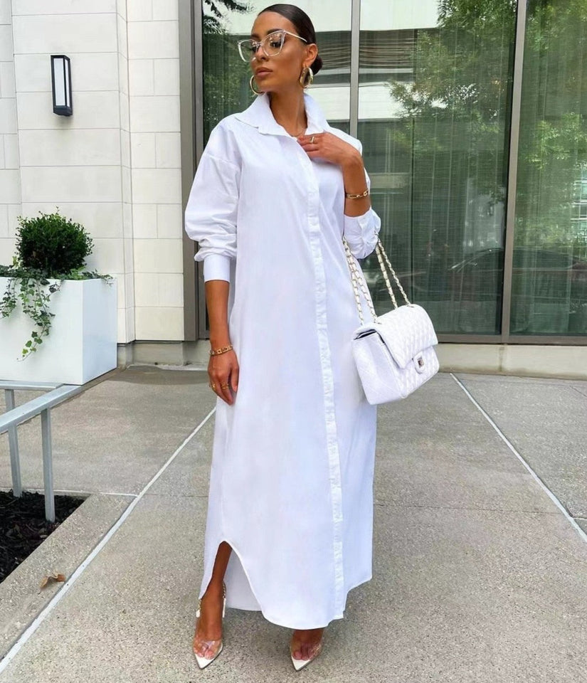 White Shirt Long Dress