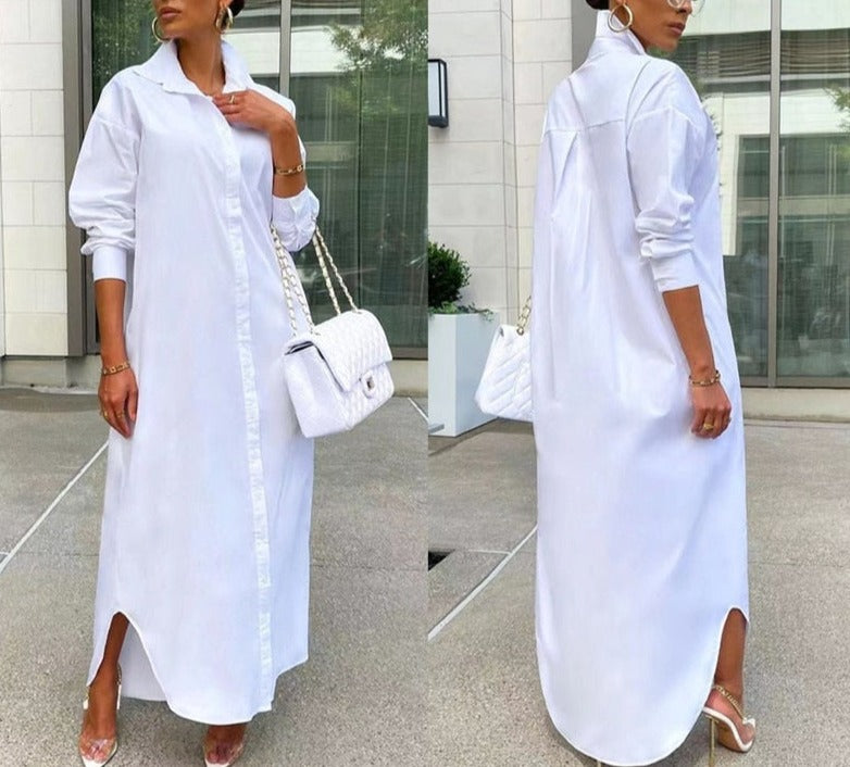 White Shirt Long Dress