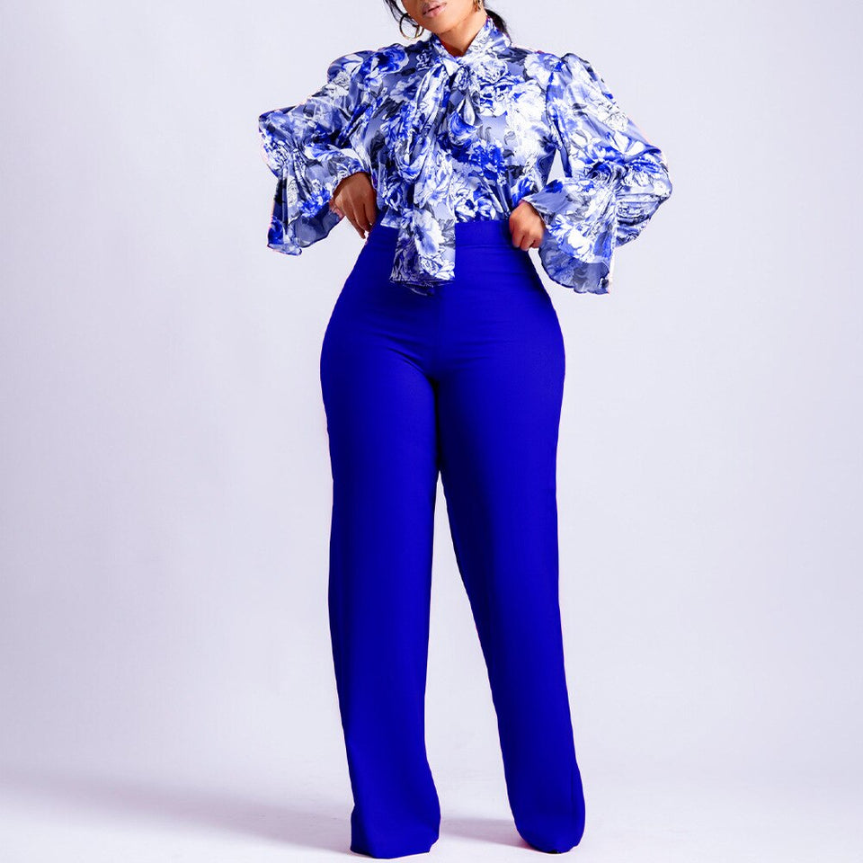 Flower Print  2pcs Pants Set
