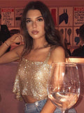 Bling Rhinestones Party Crop Top - Veira Trending Shop