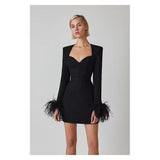 Black Feather Bandage Dress - Veira Trending Shop