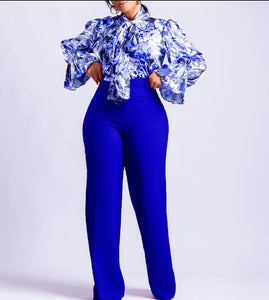 Flower Print  2pcs Pants Set