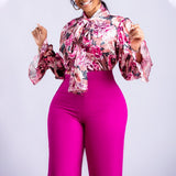 Flower Print  2pcs Pants Set