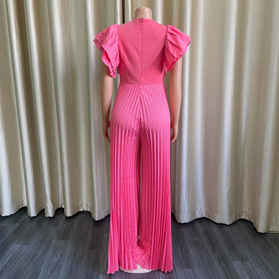 Pleated Maxi Jumpsuit - Veira Trending Shop