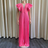 Pleated Maxi Jumpsuit - Veira Trending Shop