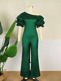 Puff Sleeves Elegant Jumpsuit - Veira Trending Shop