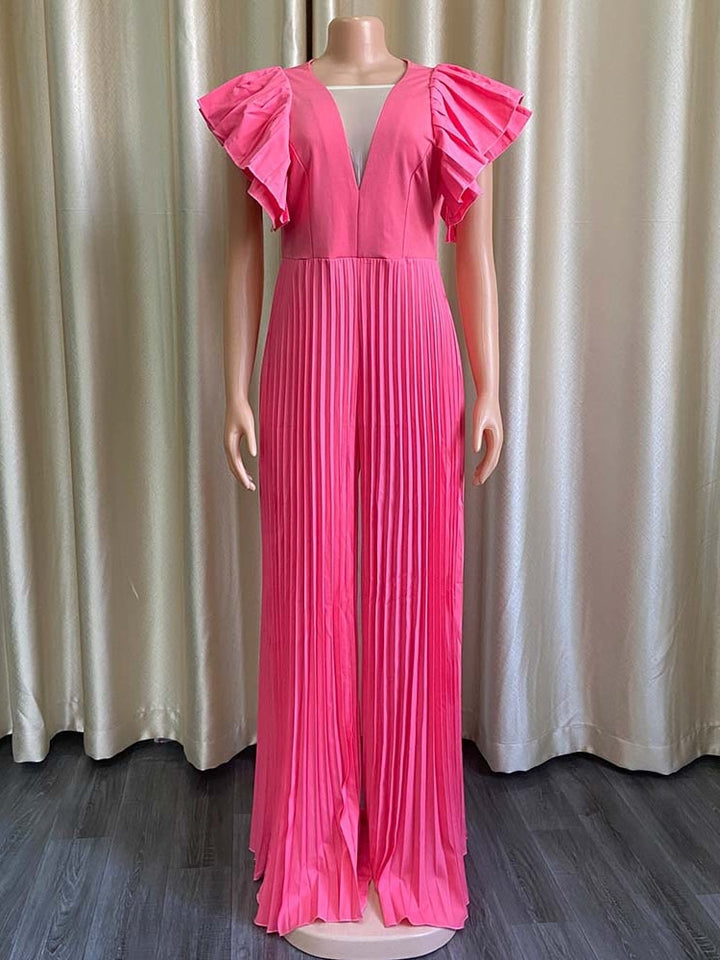Pleated Maxi Jumpsuit - Veira Trending Shop
