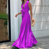 Pleated Lace Up Jumpsuit